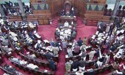 A view of the Rajya Sabha in New Delhi