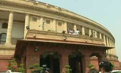 Congress MPs raise slogans from Parliament's roof to demand