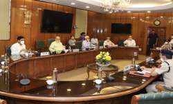 Union Home Minister Amit Shah during a review meeting with