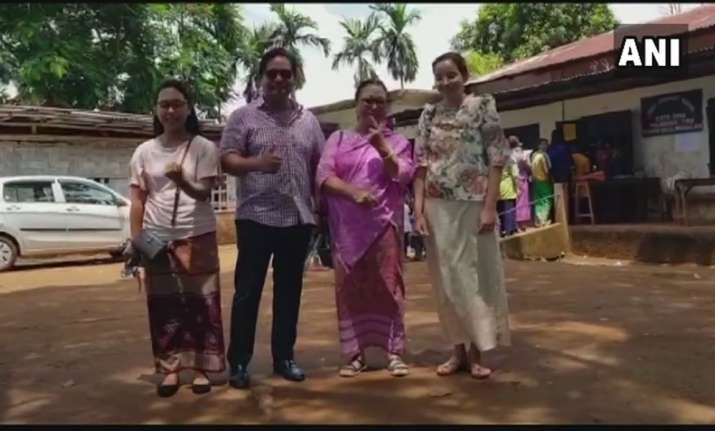 Meghalaya CM Conrad Sangma along with his family, after