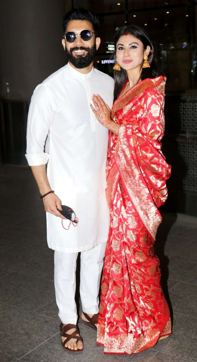 Suraj Nambiar And Mouni Roy Make First Appearance As Husband And Wife ...