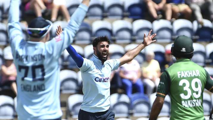 England's Saqib Mahmood