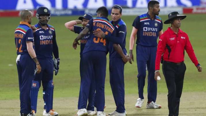 India's team members in the third and final ODI against Sri Lanka